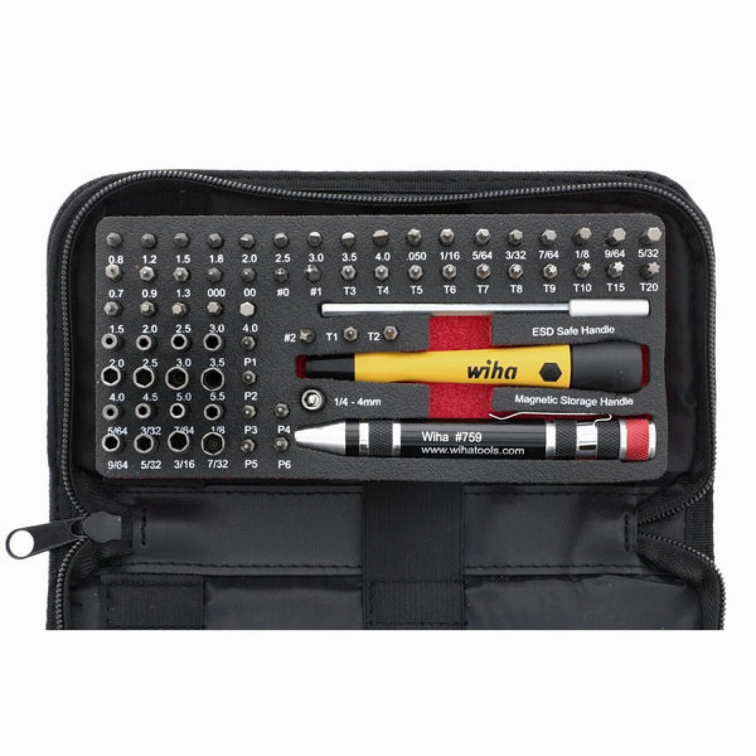 Wiha Tools 75971 Master Tech Micro Bit 68 Pc. Set In Travel Case