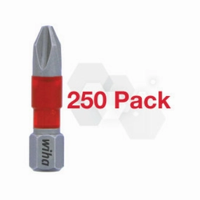 Wiha Tools Tools 76582 Terminator Impact Insert Bit Phillips #2 Pack of 250 Bits