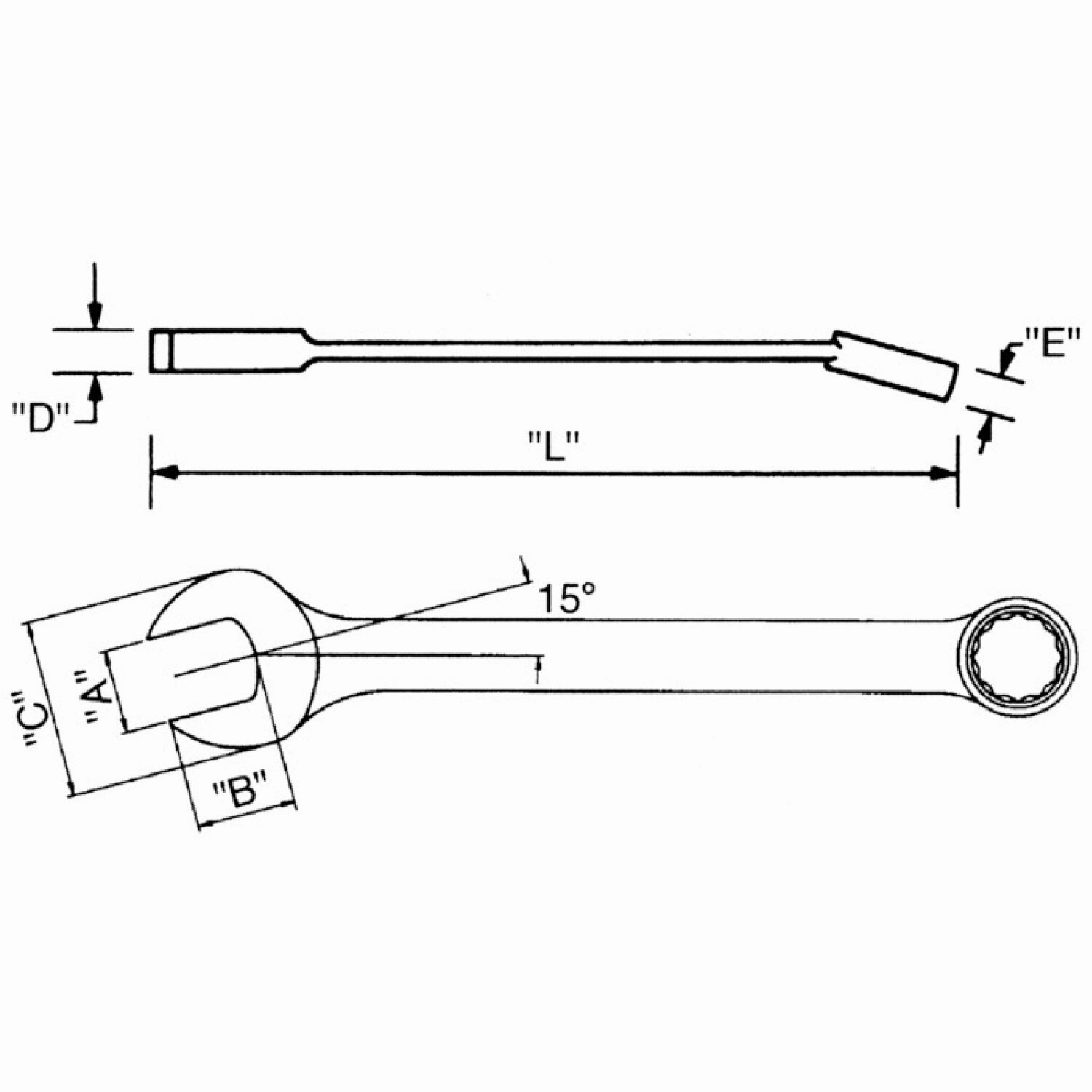 Wright Tool 1180 Combination Wrench WRIGHTGRIP 2.0 12 Point Satin - 2-1/2"